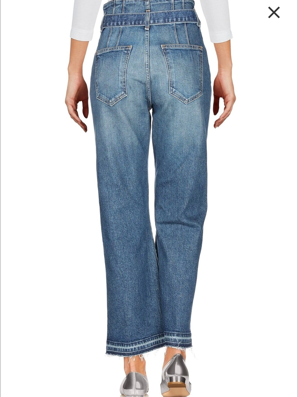 Veronica Beard Marlene Corset High Rise Button Fly Jeans | Detachable Belt Sz 27 - Picture 2 of 16